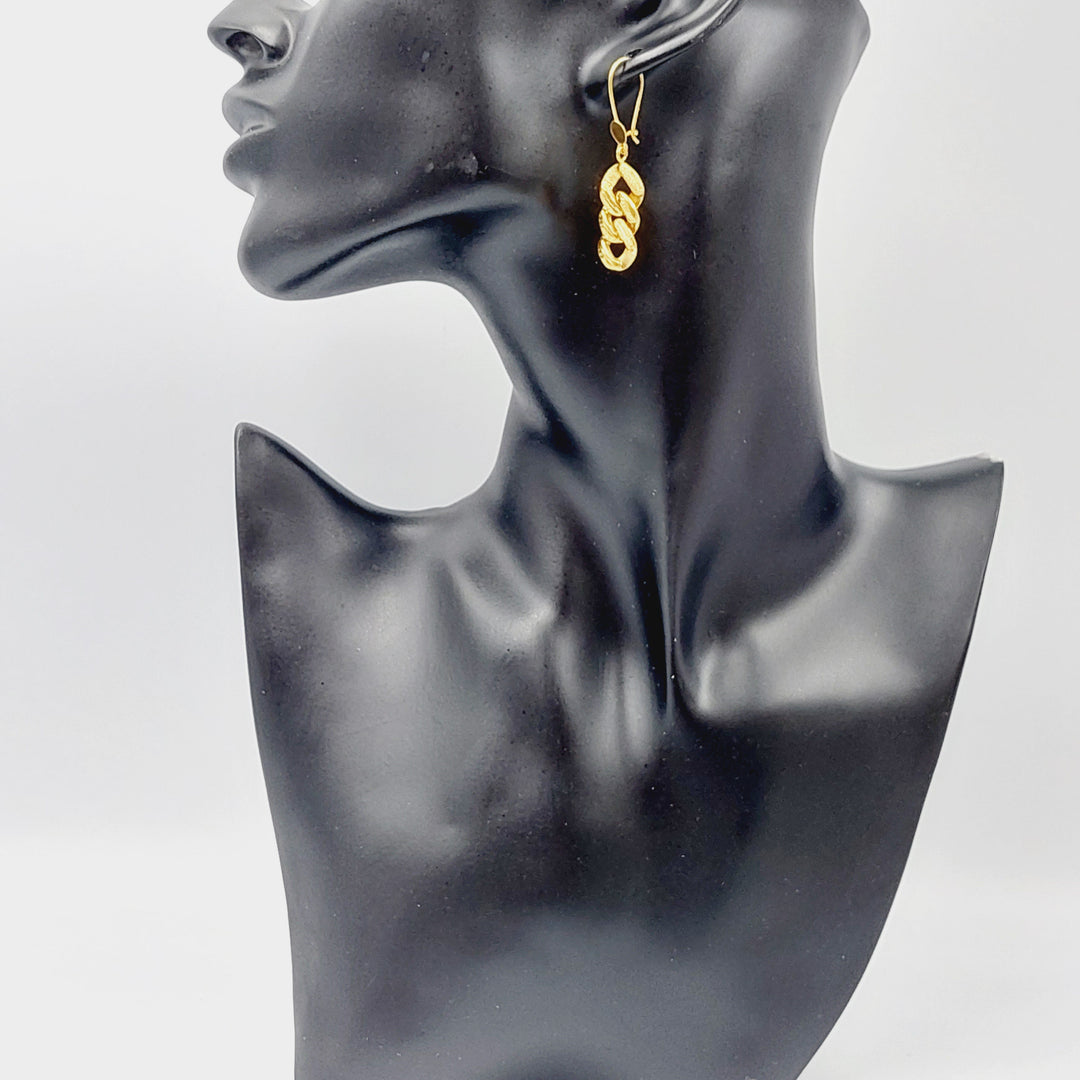 21K Shankle Earrings Made of 21K Yellow Gold by Saeed Jewelry-26422