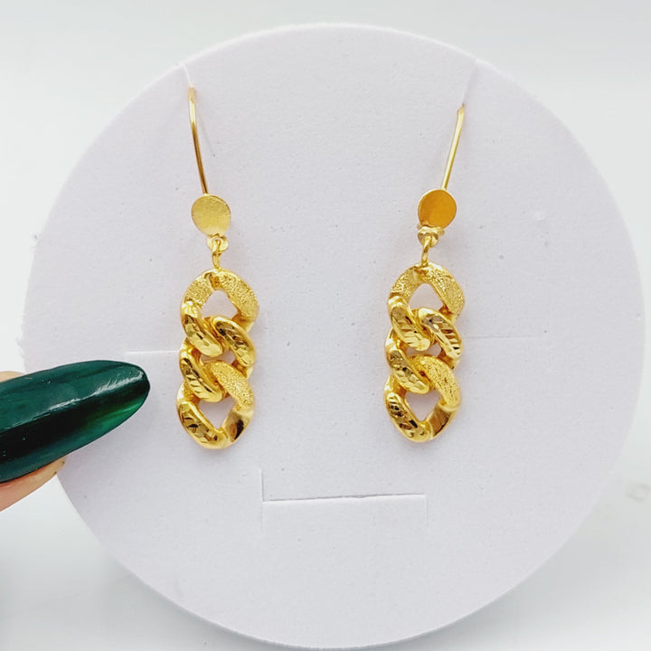 21K Shankle Earrings Made of 21K Yellow Gold by Saeed Jewelry-26422