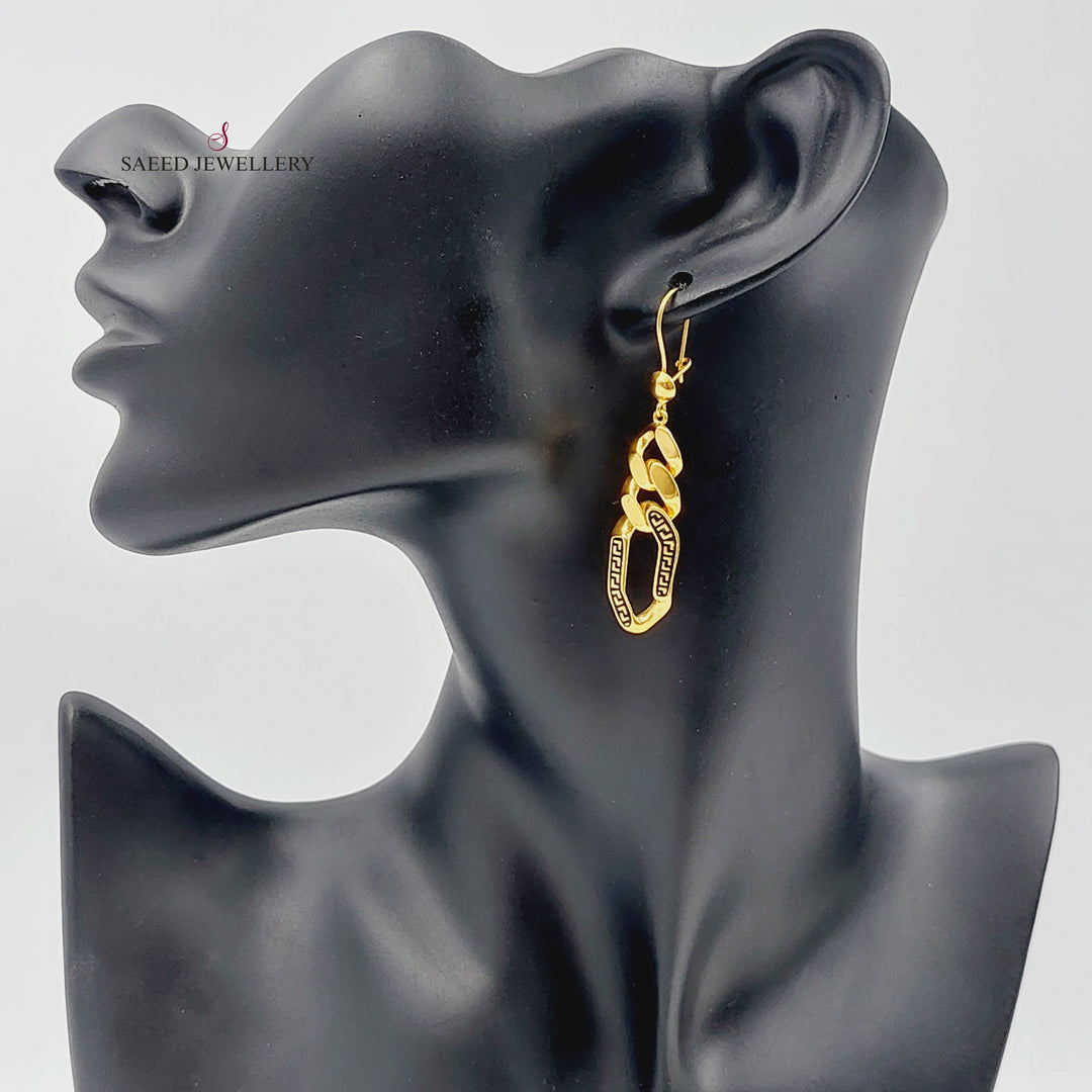 21K Shankle Earrings Made of 21K Yellow Gold by Saeed Jewelry-26669