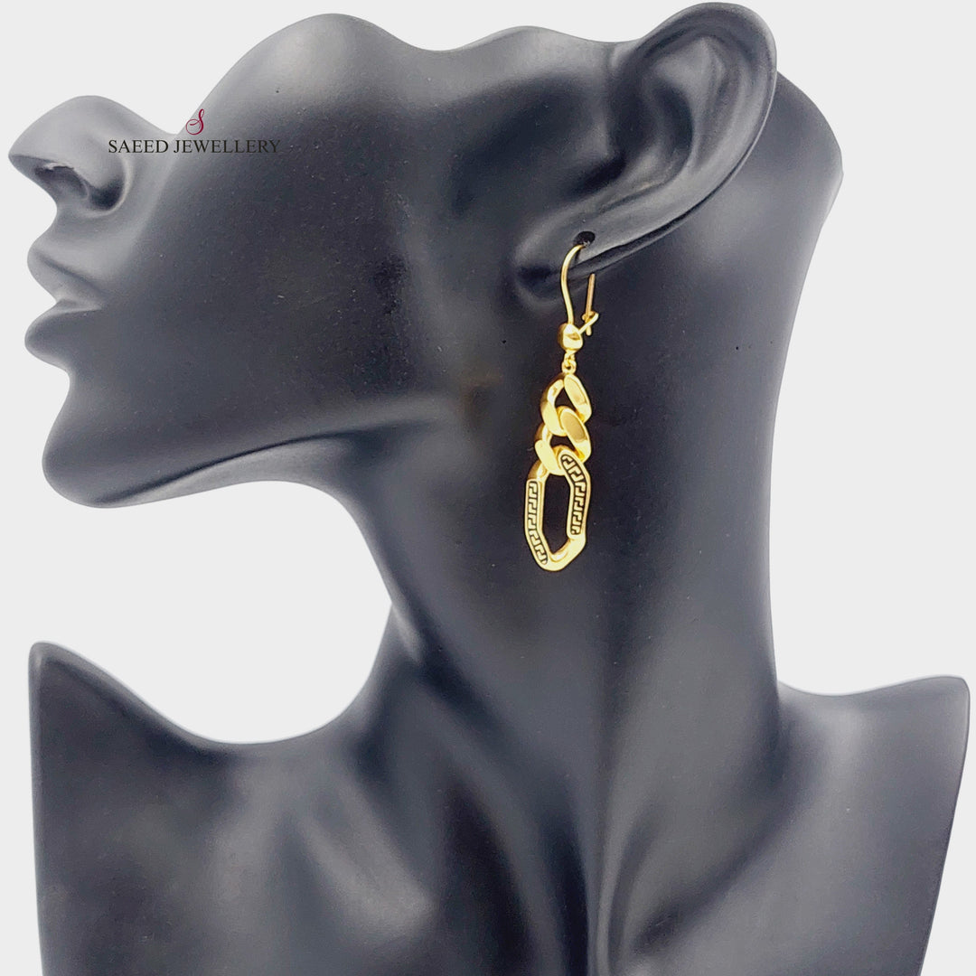 21K Shankle Earrings Made of 21K Yellow Gold by Saeed Jewelry-26669