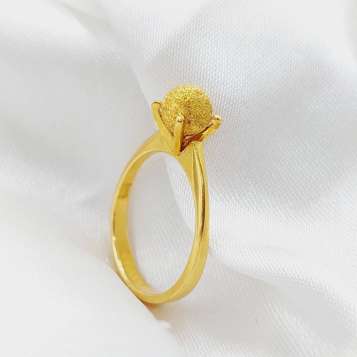 21K Gold Solitaire Engagement Ring by Saeed Jewelry - Image 1