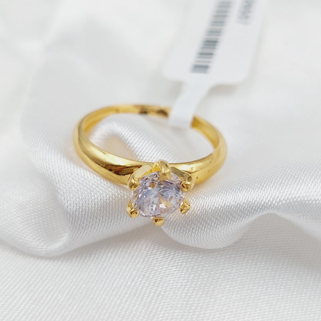 21K Solitaire Engagement Ring Made of 21K Yellow Gold by Saeed Jewelry-26557