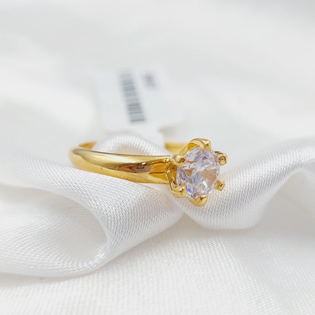 21K Solitaire Engagement Ring Made of 21K Yellow Gold by Saeed Jewelry-26557