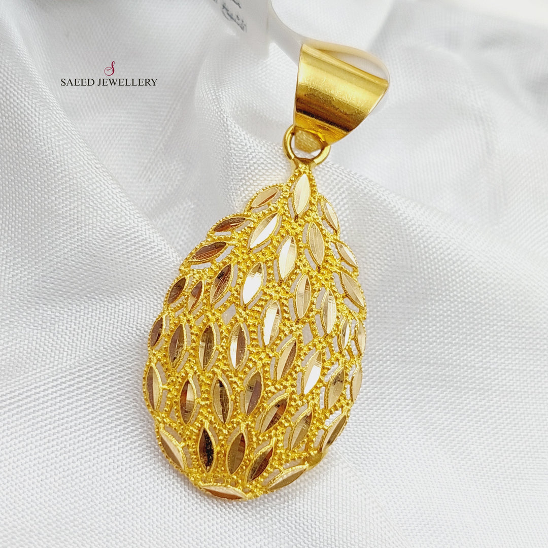 21K Spike Pendant Made of 21K Yellow Gold by Saeed Jewelry-25673