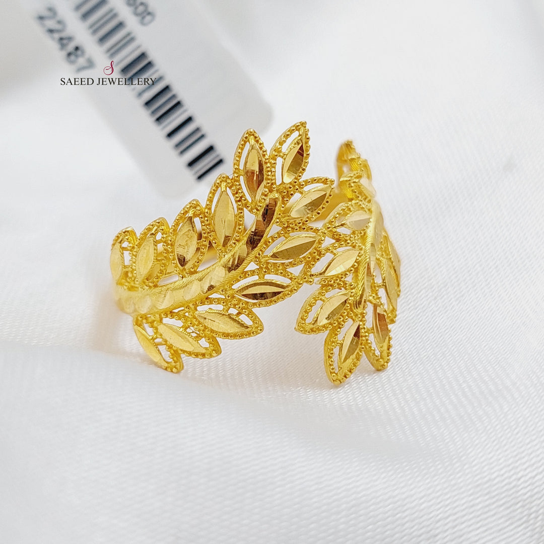 21K Spike Ring Made of 21K Yellow Gold by Saeed Jewelry-22487