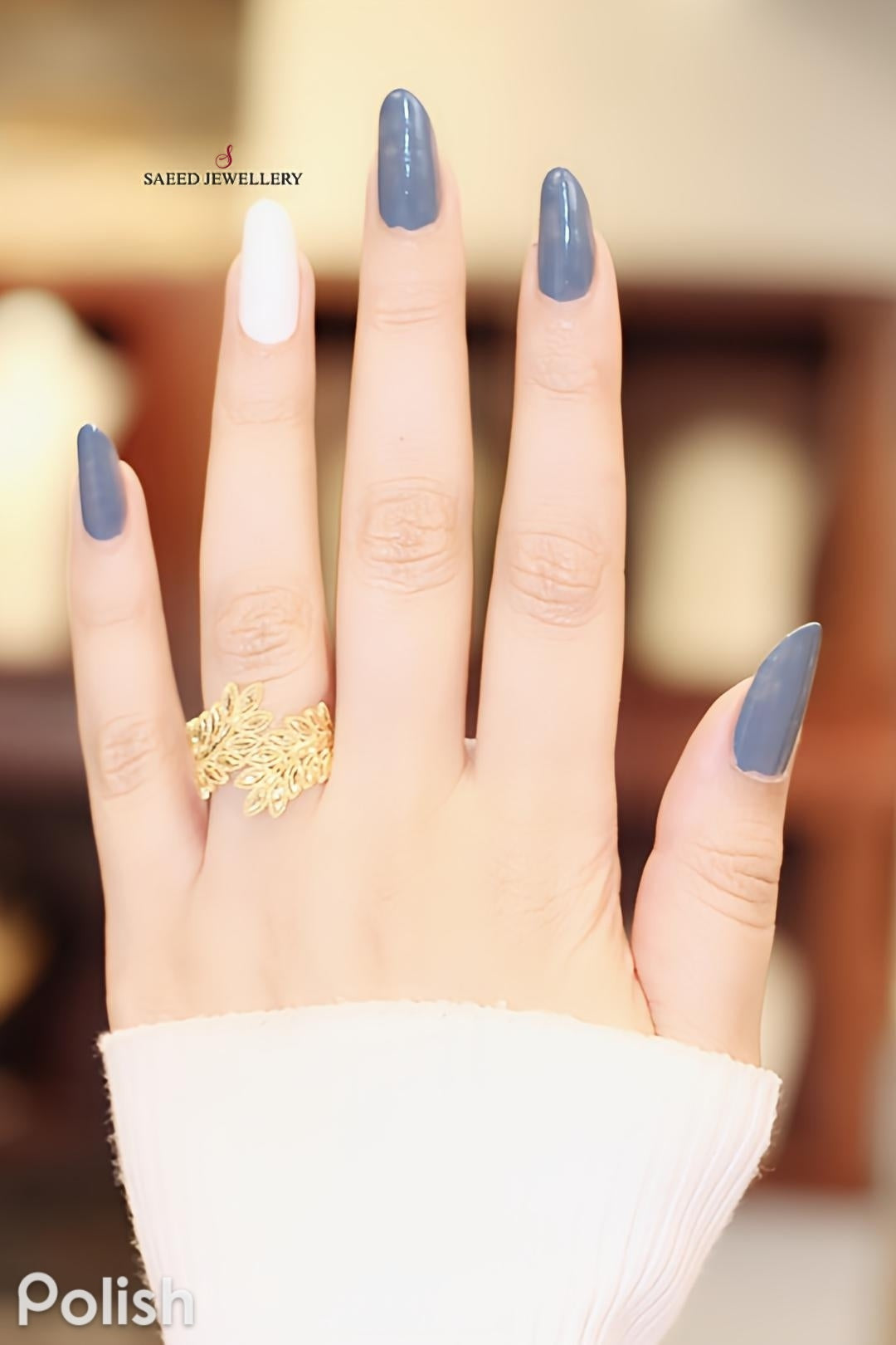 21K Spike Ring Made of 21K Yellow Gold by Saeed Jewelry-24369