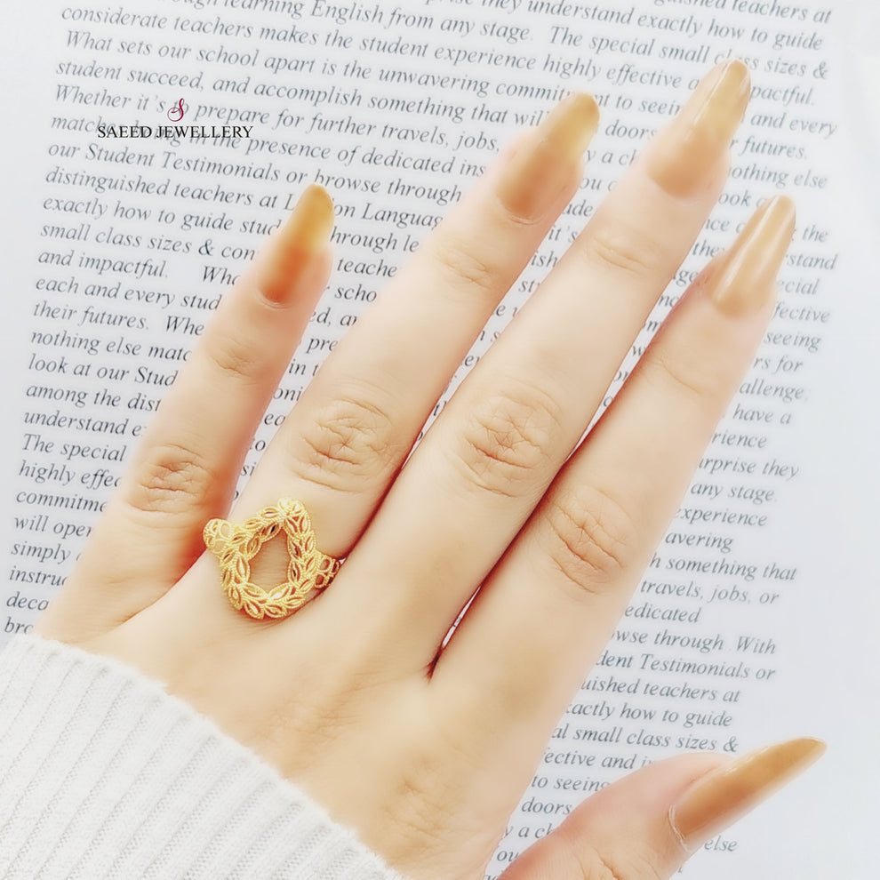 21K Spike Ring Made of 21K Yellow Gold by Saeed Jewelry-25237