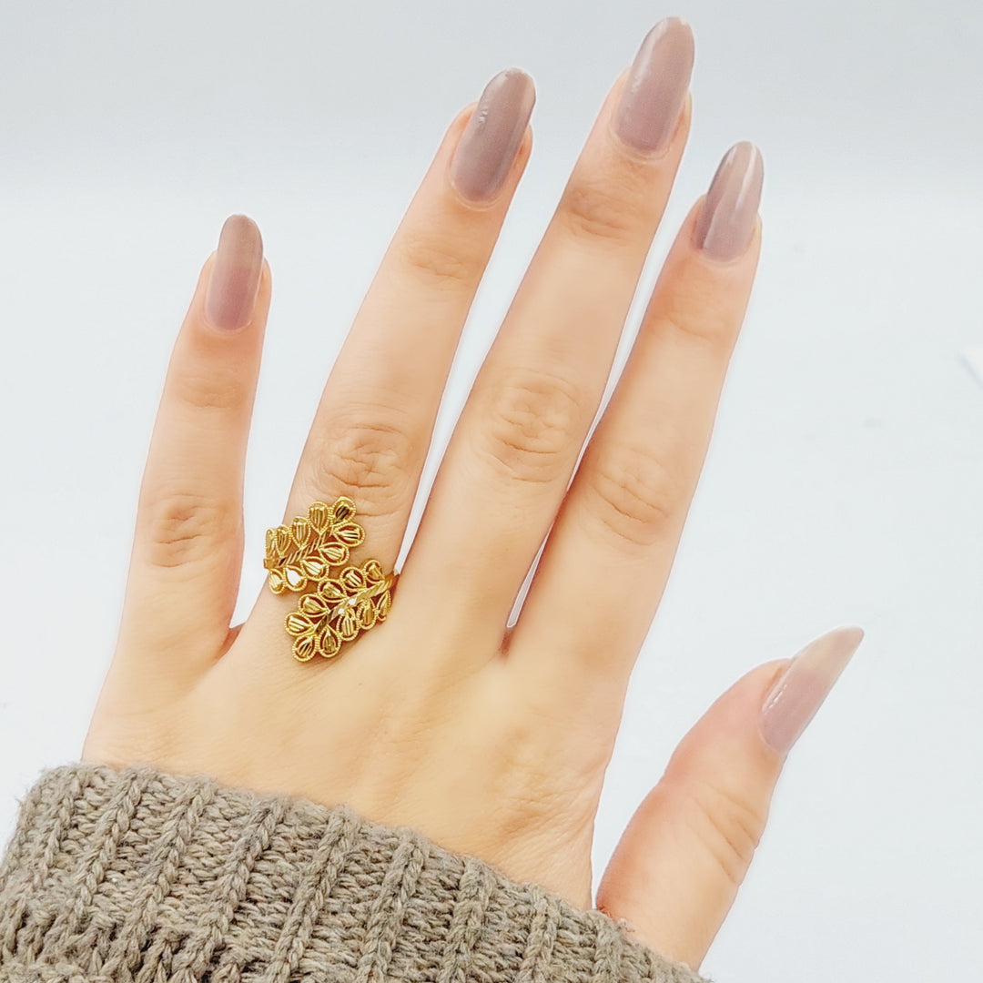 21K Spike Ring Made of 21K Yellow Gold by Saeed Jewelry-25239