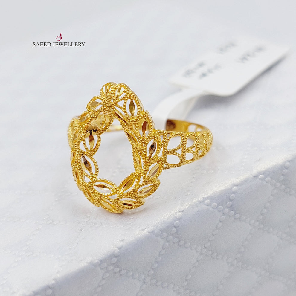 21K Spike Ring Made of 21K Yellow Gold by Saeed Jewelry-25248