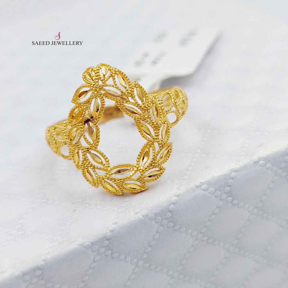 21K Spike Ring Made of 21K Yellow Gold by Saeed Jewelry-25249