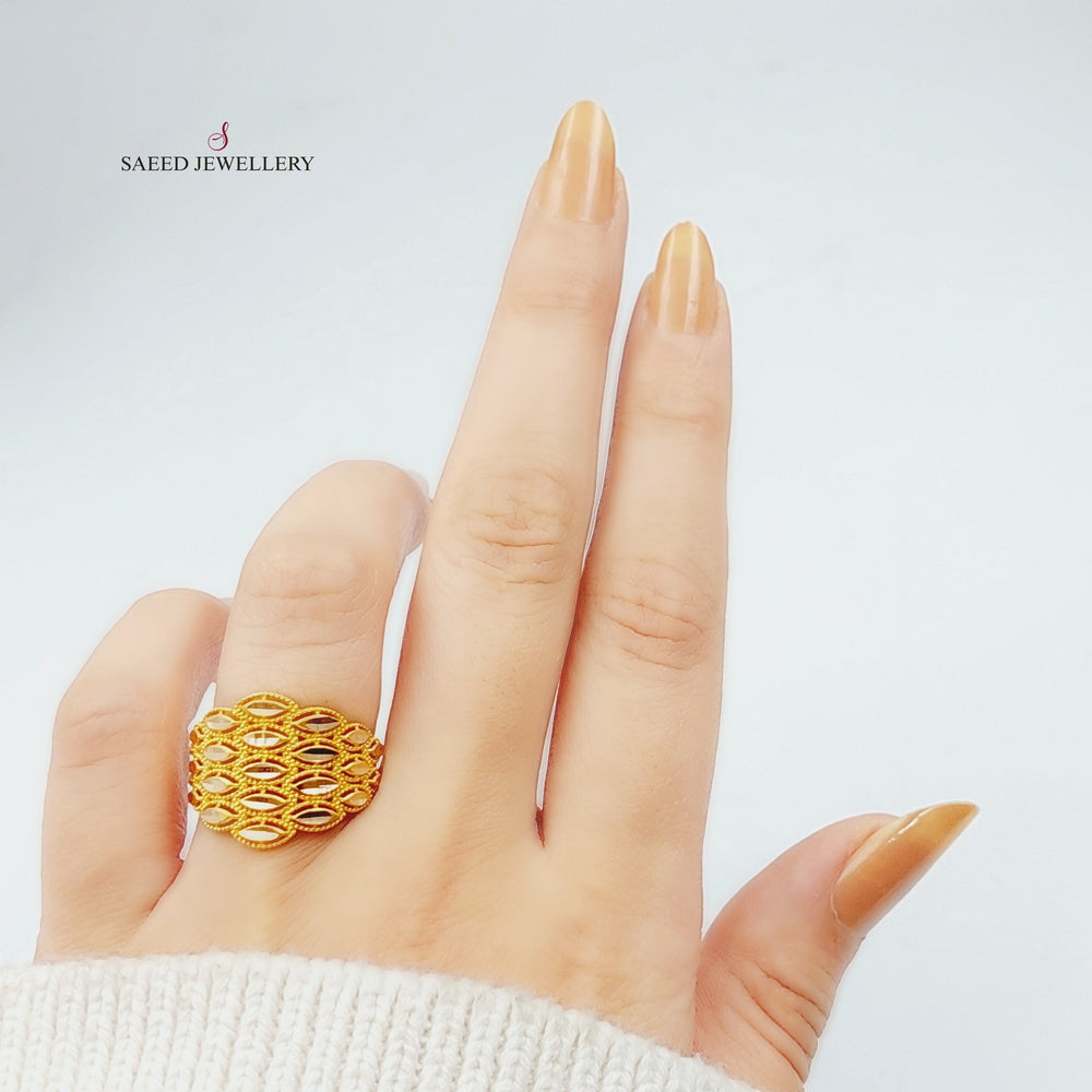 21K Spike Ring Made of 21K Yellow Gold by Saeed Jewelry-25469