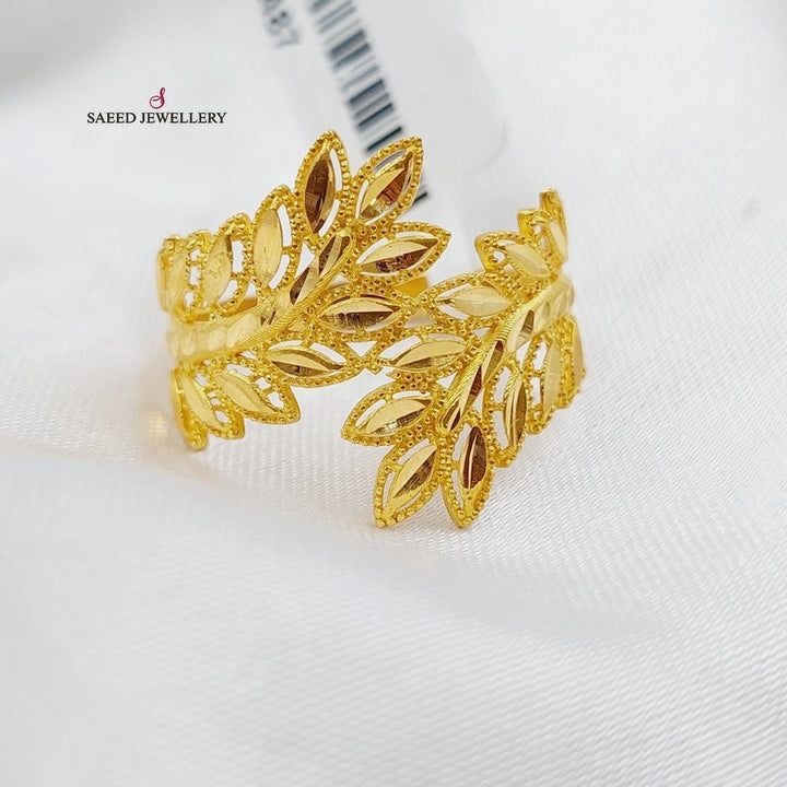 21K Spike Ring Made of 21K Yellow Gold by Saeed Jewelry-25734