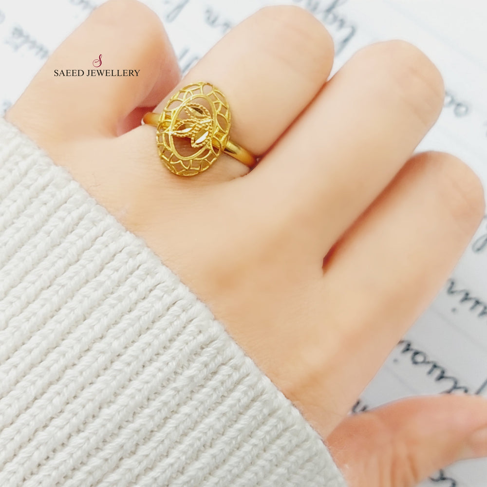 21K Spike Ring Made of 21K Yellow Gold by Saeed Jewelry-25913