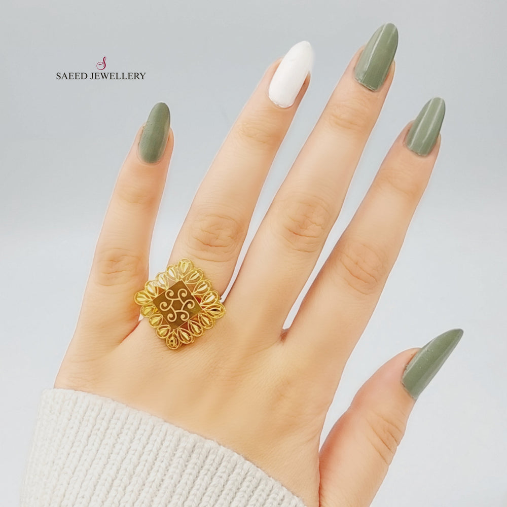 21K Spike Ring Made of 21K Yellow Gold by Saeed Jewelry-26747