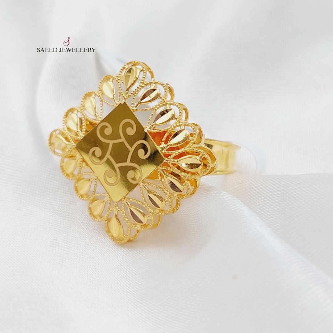 21K Spike Ring Made of 21K Yellow Gold by Saeed Jewelry-26747