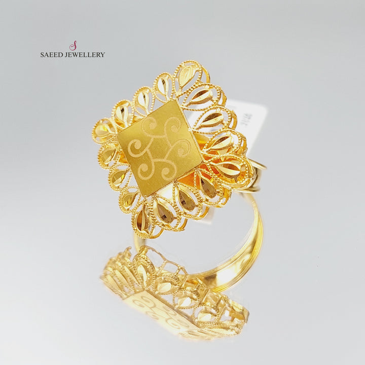 21K Spike Ring Made of 21K Yellow Gold by Saeed Jewelry-26747