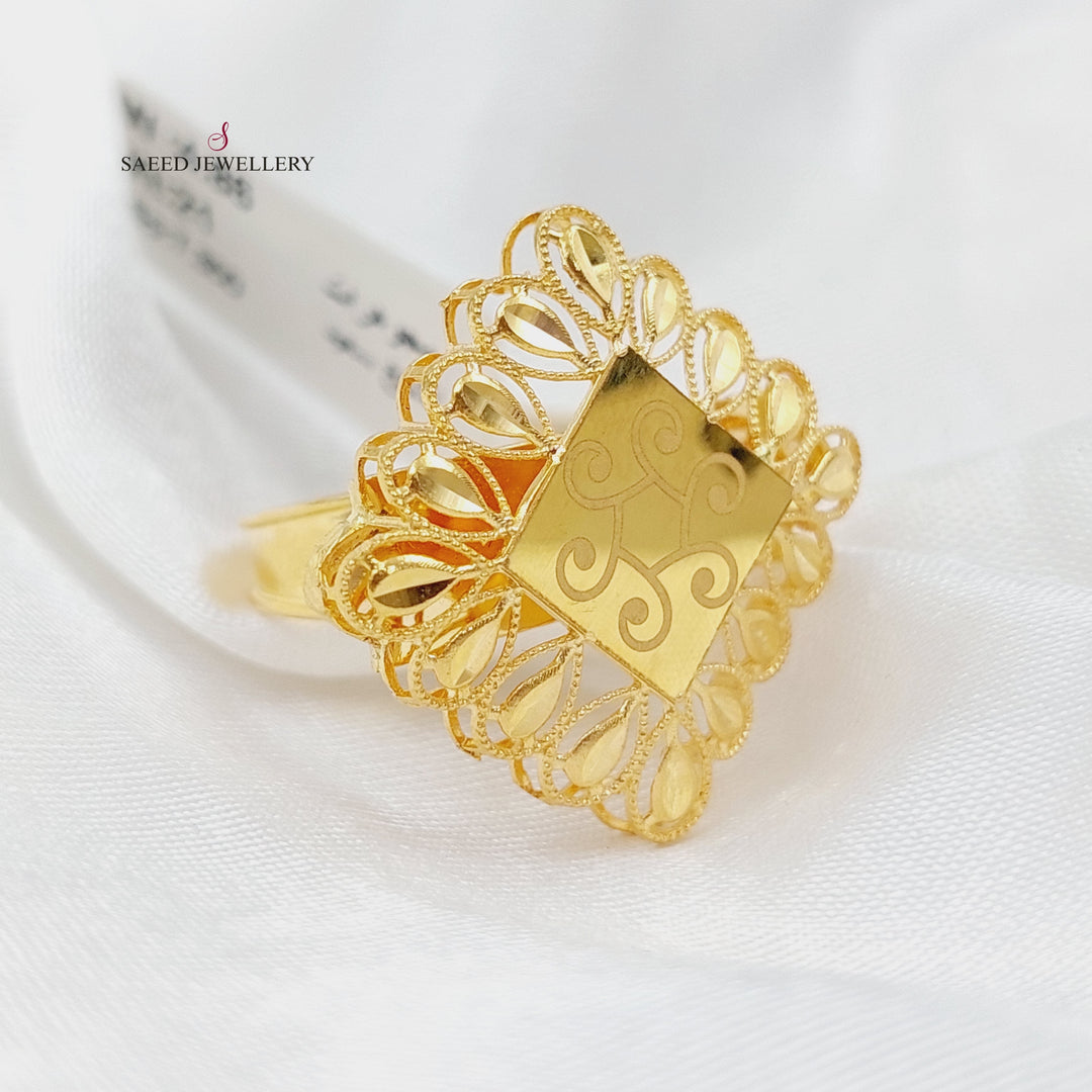21K Spike Ring Made of 21K Yellow Gold by Saeed Jewelry-26747