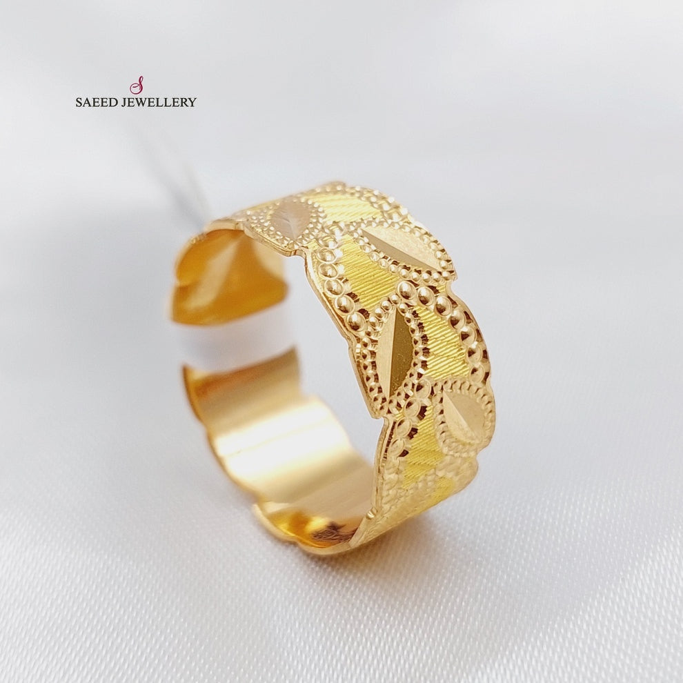 21K Spike Wedding Ring Made of 21K Yellow Gold by Saeed Jewelry-24964