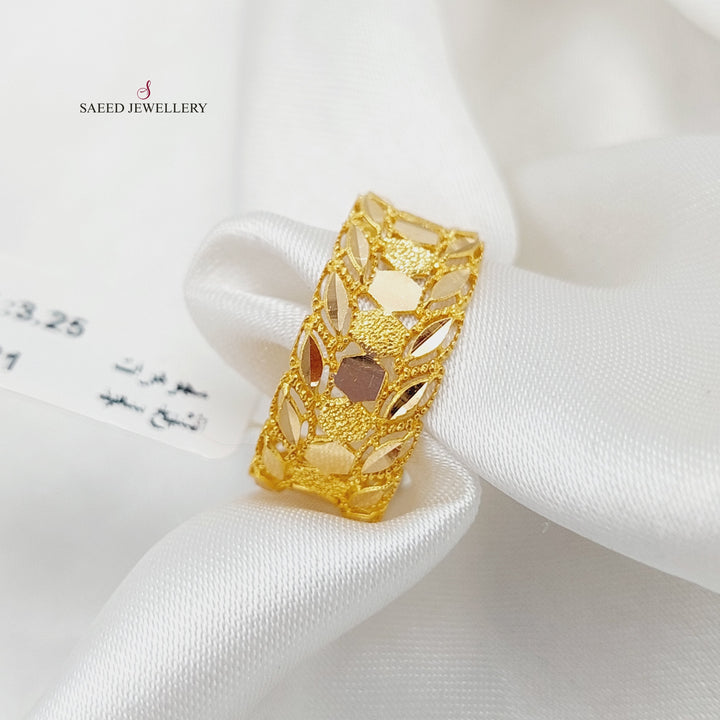 21K Spike Wedding Ring Made of 21K Yellow Gold by Saeed Jewelry-25360