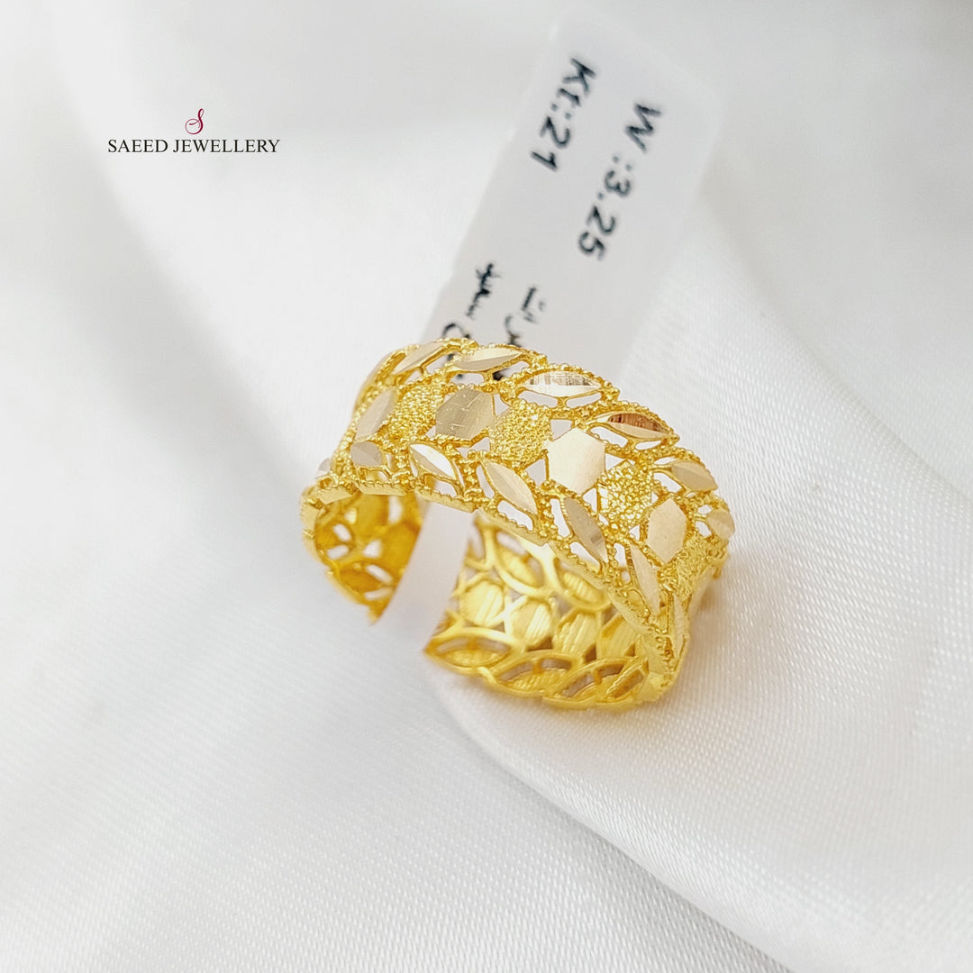 21K Spike Wedding Ring Made of 21K Yellow Gold by Saeed Jewelry-25360