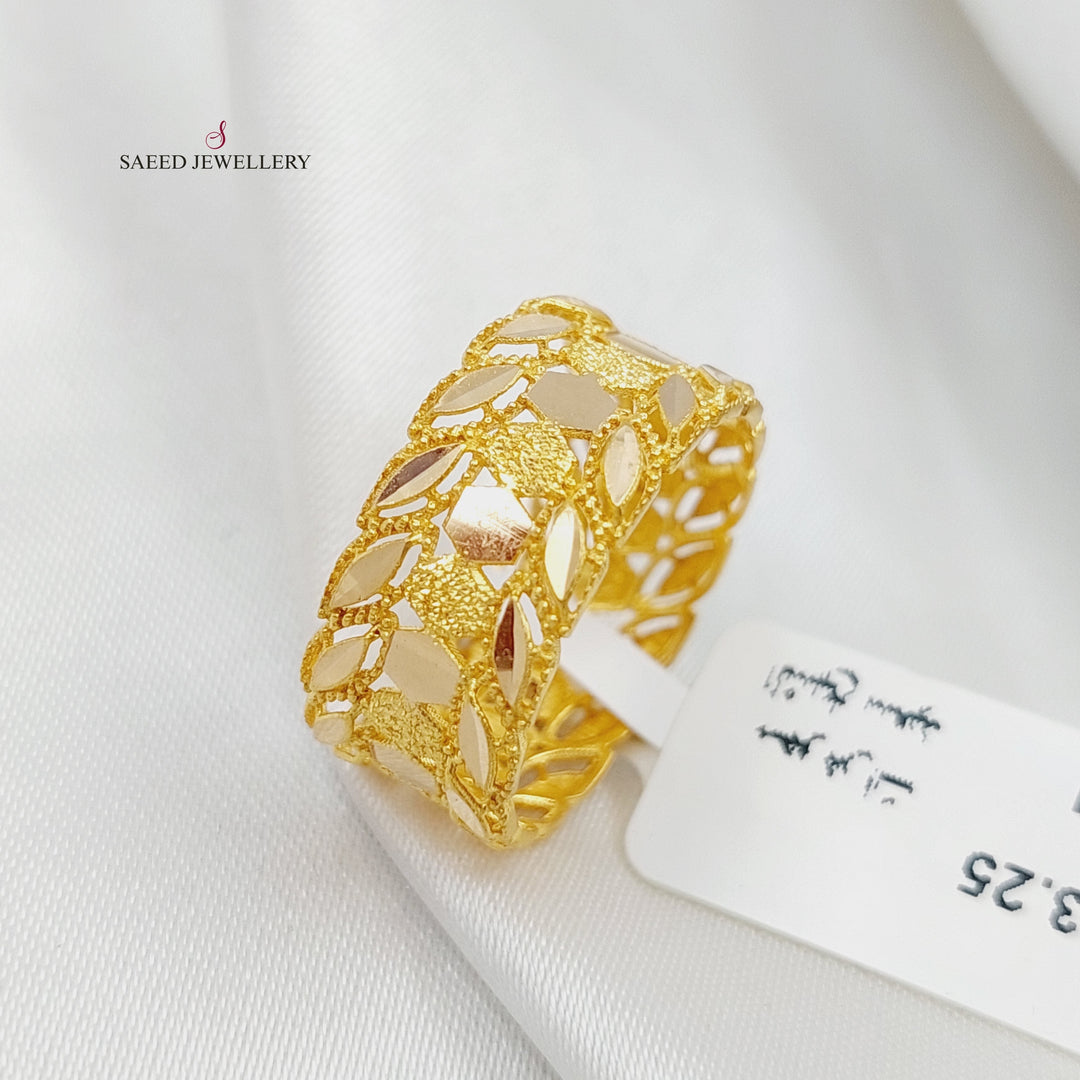 21K Spike Wedding Ring Made of 21K Yellow Gold by Saeed Jewelry-25360