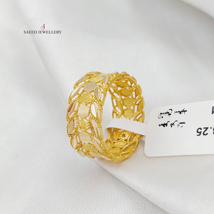 21K Spike Wedding Ring Made of 21K Yellow Gold by Saeed Jewelry-25360