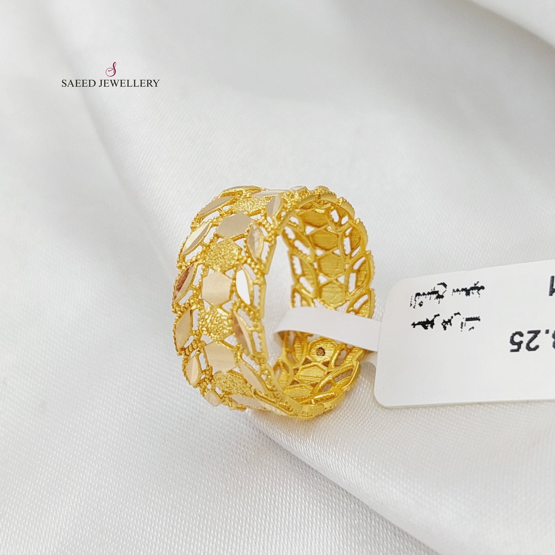 21K Spike Wedding Ring Made of 21K Yellow Gold by Saeed Jewelry-25362