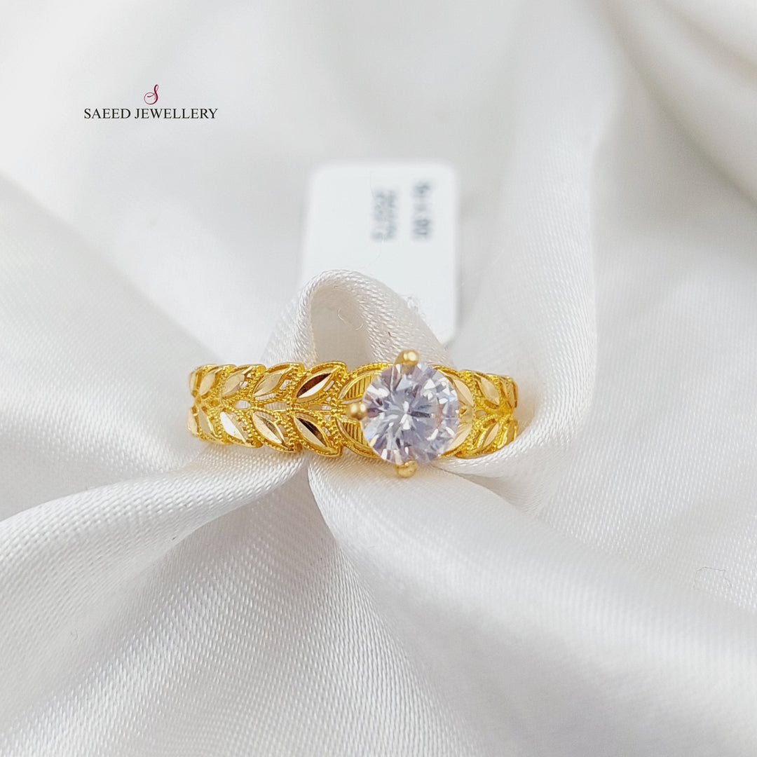 21K Spike Wedding Ring Made of 21K Yellow Gold by Saeed Jewelry-25371