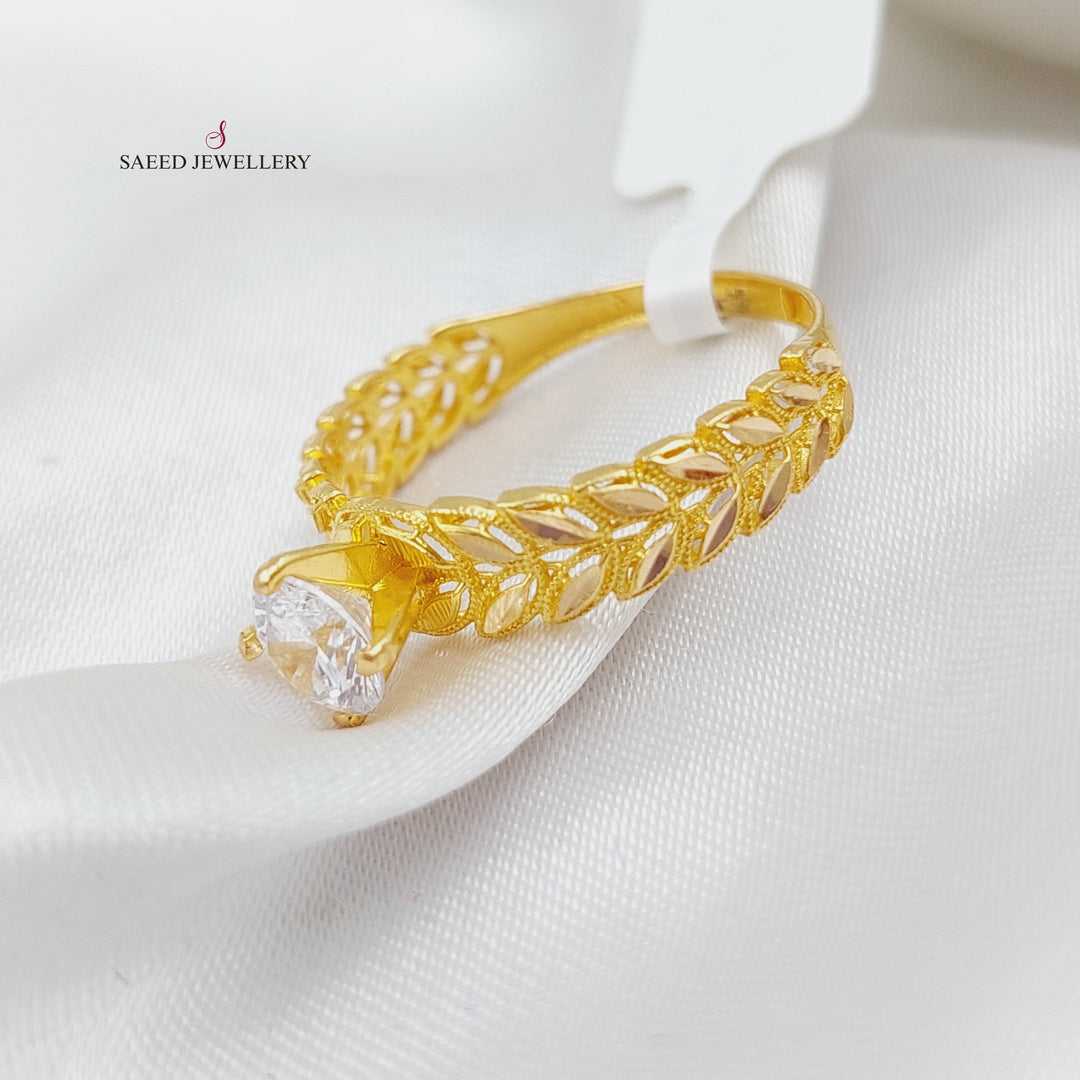 21K Spike Wedding Ring Made of 21K Yellow Gold by Saeed Jewelry-25371