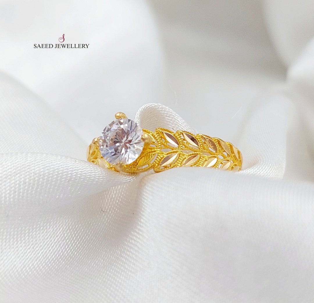 21K Spike Wedding Ring Made of 21K Yellow Gold by Saeed Jewelry-25371