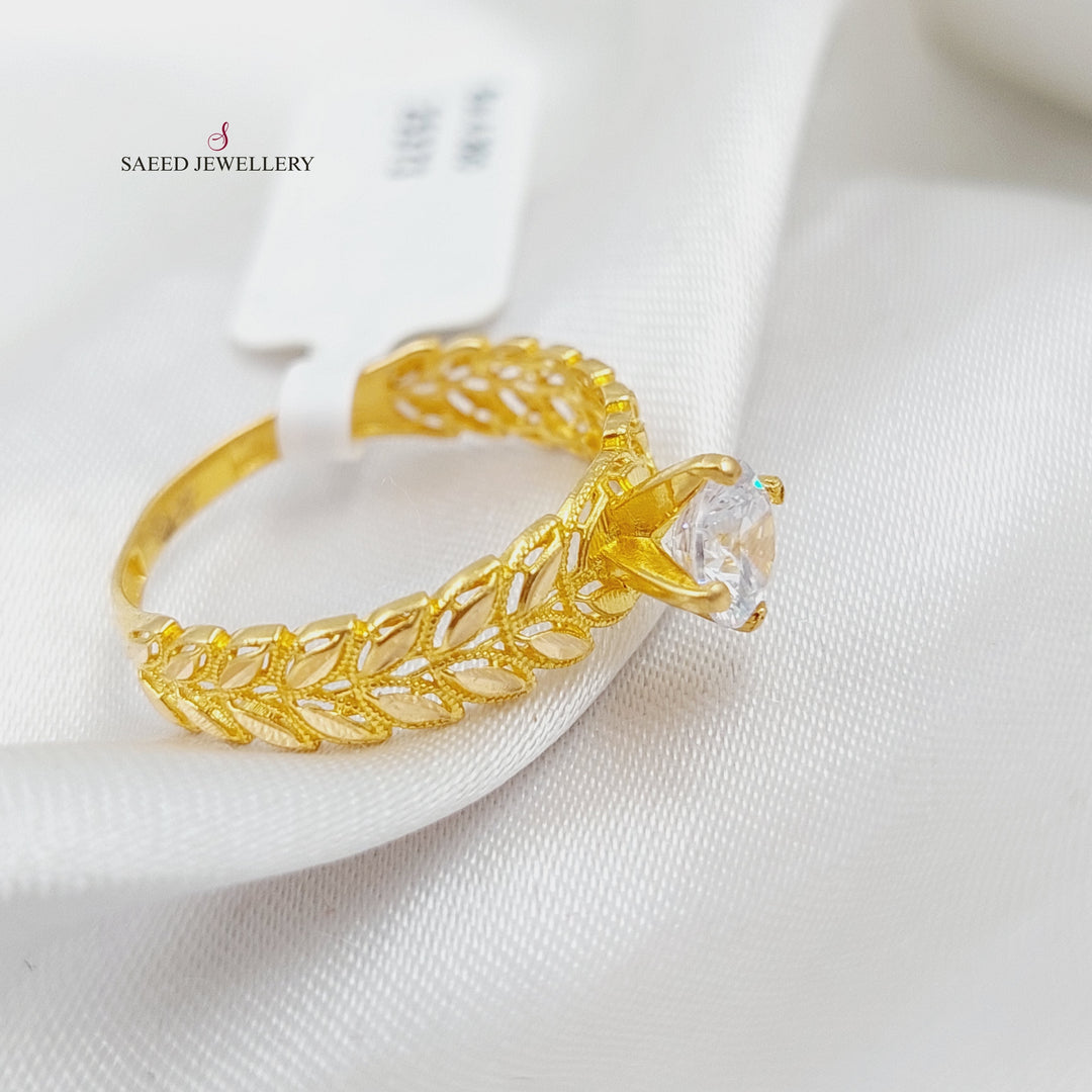 21K Spike Wedding Ring Made of 21K Yellow Gold by Saeed Jewelry-25371