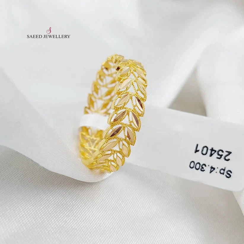21K Spike Wedding Ring Made of 21K Yellow Gold by Saeed Jewelry-25392