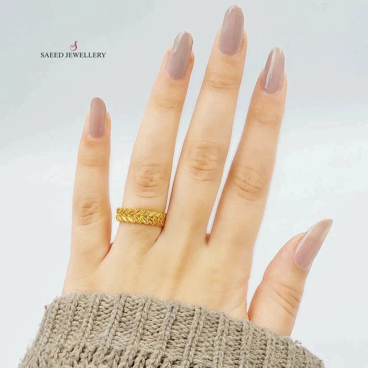 21K Spike Wedding Ring Made of 21K Yellow Gold by Saeed Jewelry-25392
