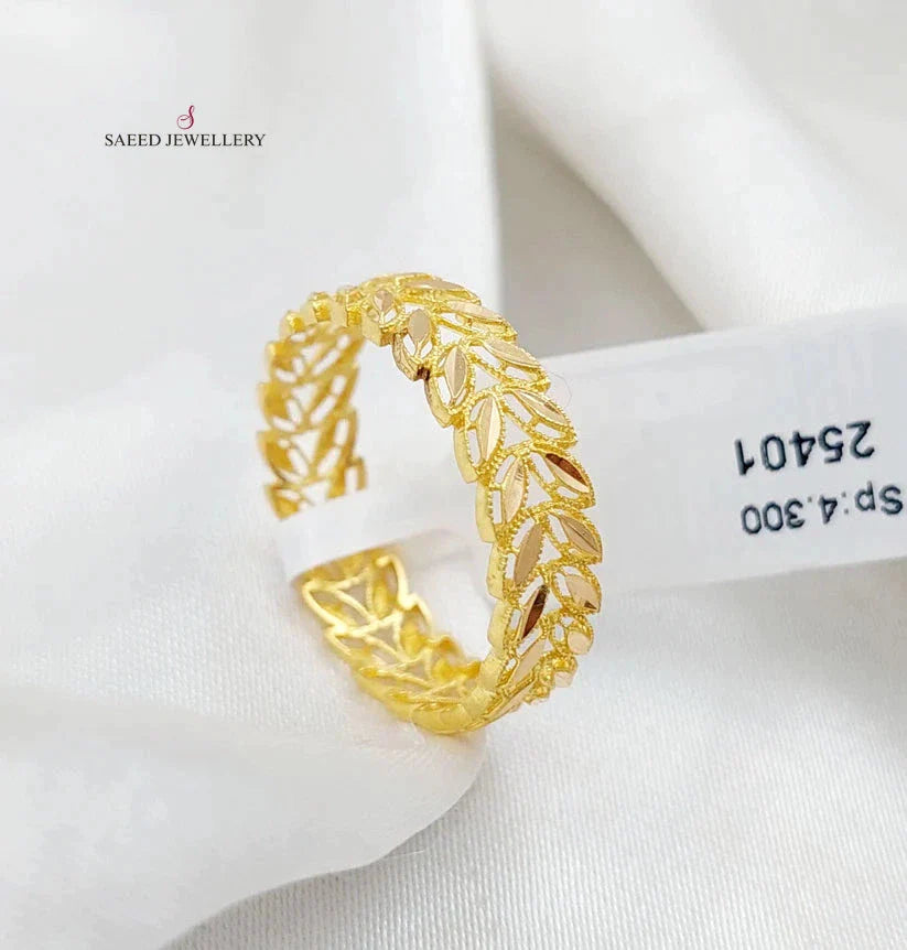 21K Spike Wedding Ring Made of 21K Yellow Gold by Saeed Jewelry-25400