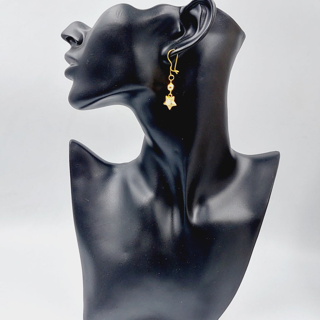 21K Gold 21K Clover Earrings by Saeed Jewelry - Image 3