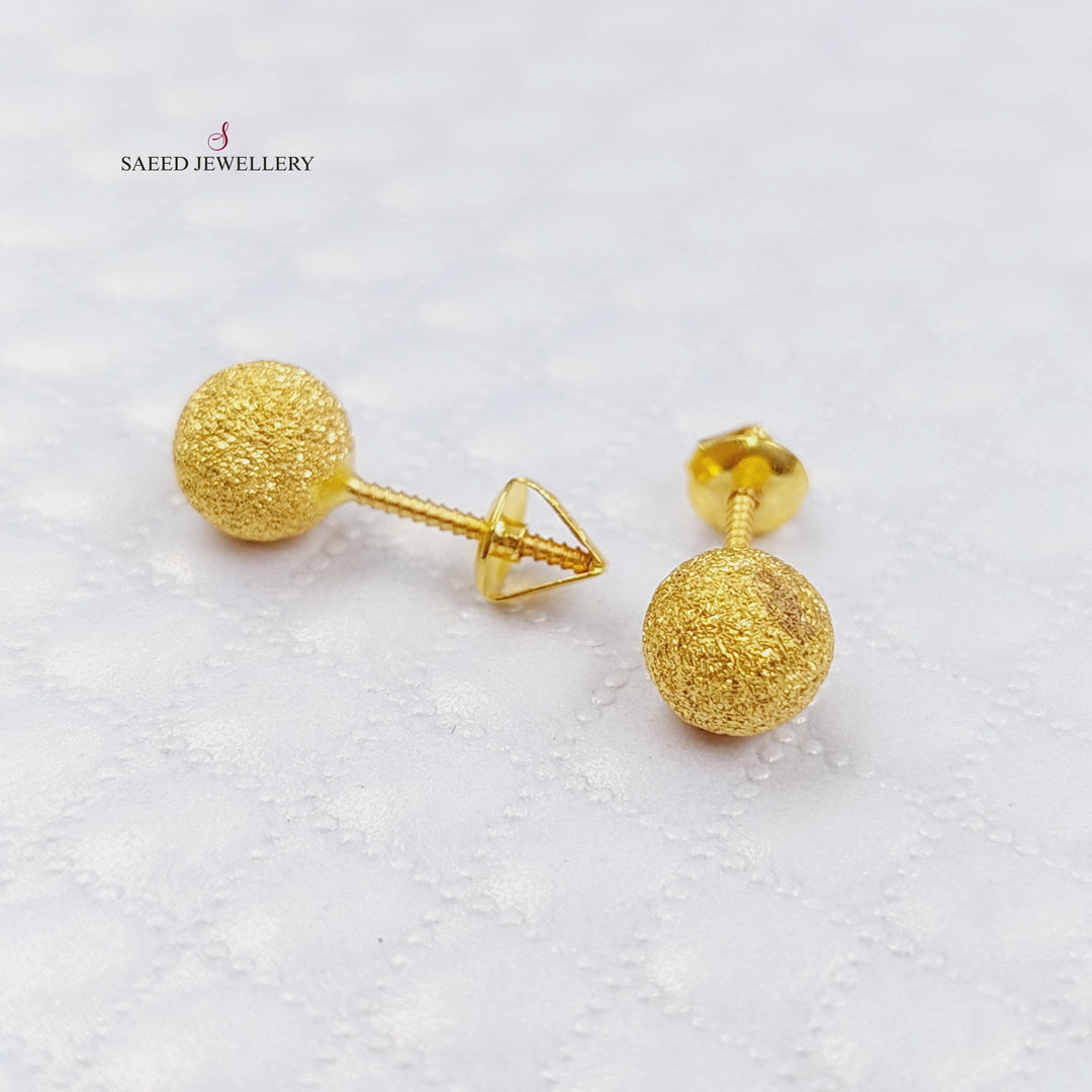 21K Sugar Earrings Made of 21K Yellow Gold by Saeed Jewelry-23671