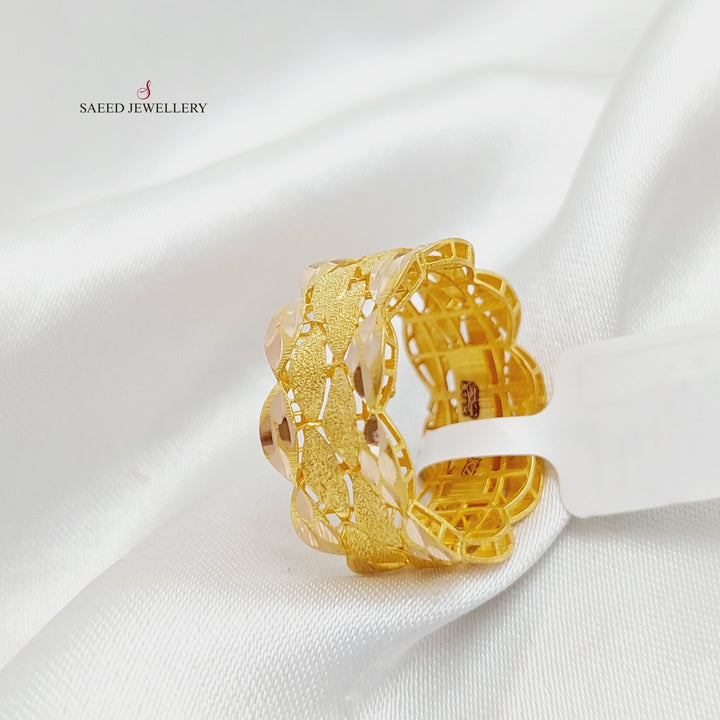 21K Sugar Wedding Ring Made of 21K Yellow Gold by Saeed Jewelry-25377