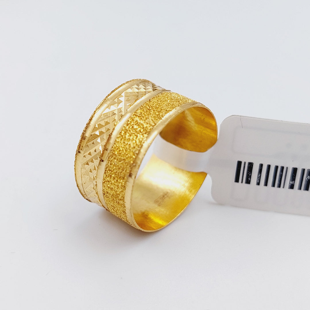 21K Sugar Wedding Ring Made of 21K Yellow Gold by Saeed Jewelry-ذبلة-رشة-السكر