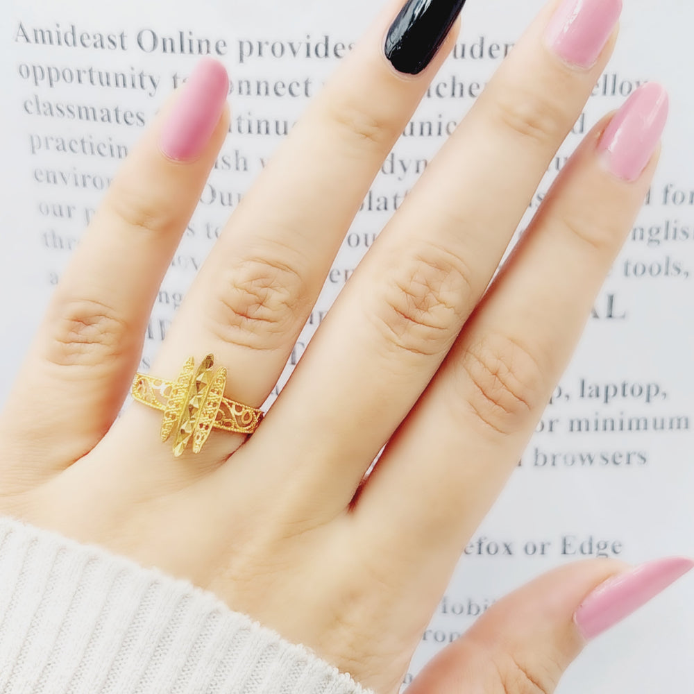 21K Gold Sun Ring by Saeed Jewelry - Image 2