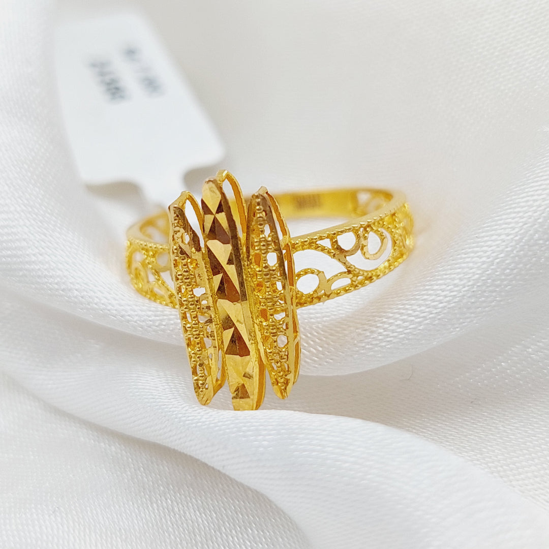21K Sun Ring Made of 21K Yellow Gold by Saeed Jewelry-24366