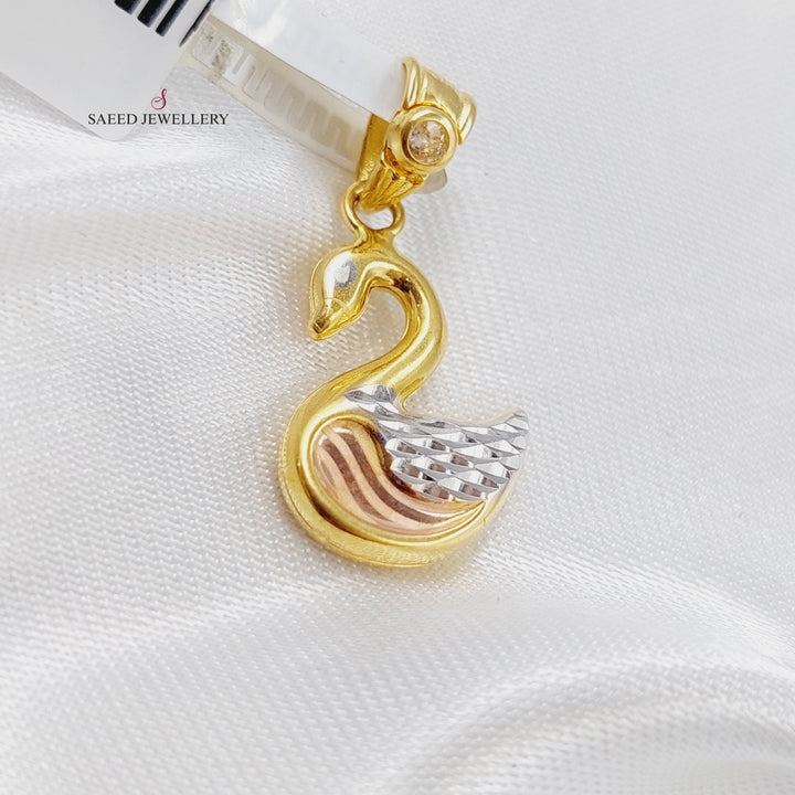 21K Swan Pendant Made of 21K Yellow Gold by Saeed Jewelry-10565