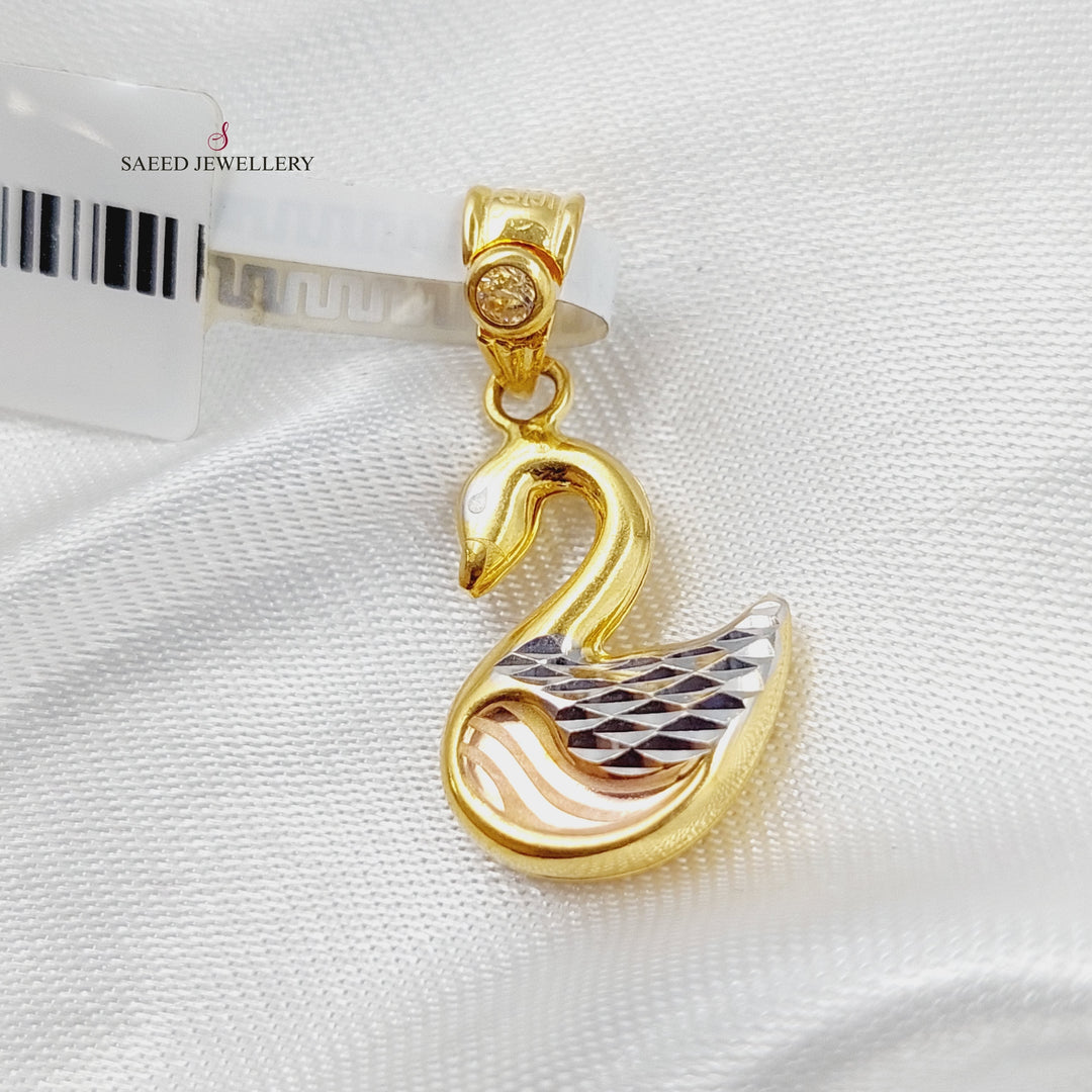 21K Swan Pendant Made of 21K Yellow Gold by Saeed Jewelry-10565