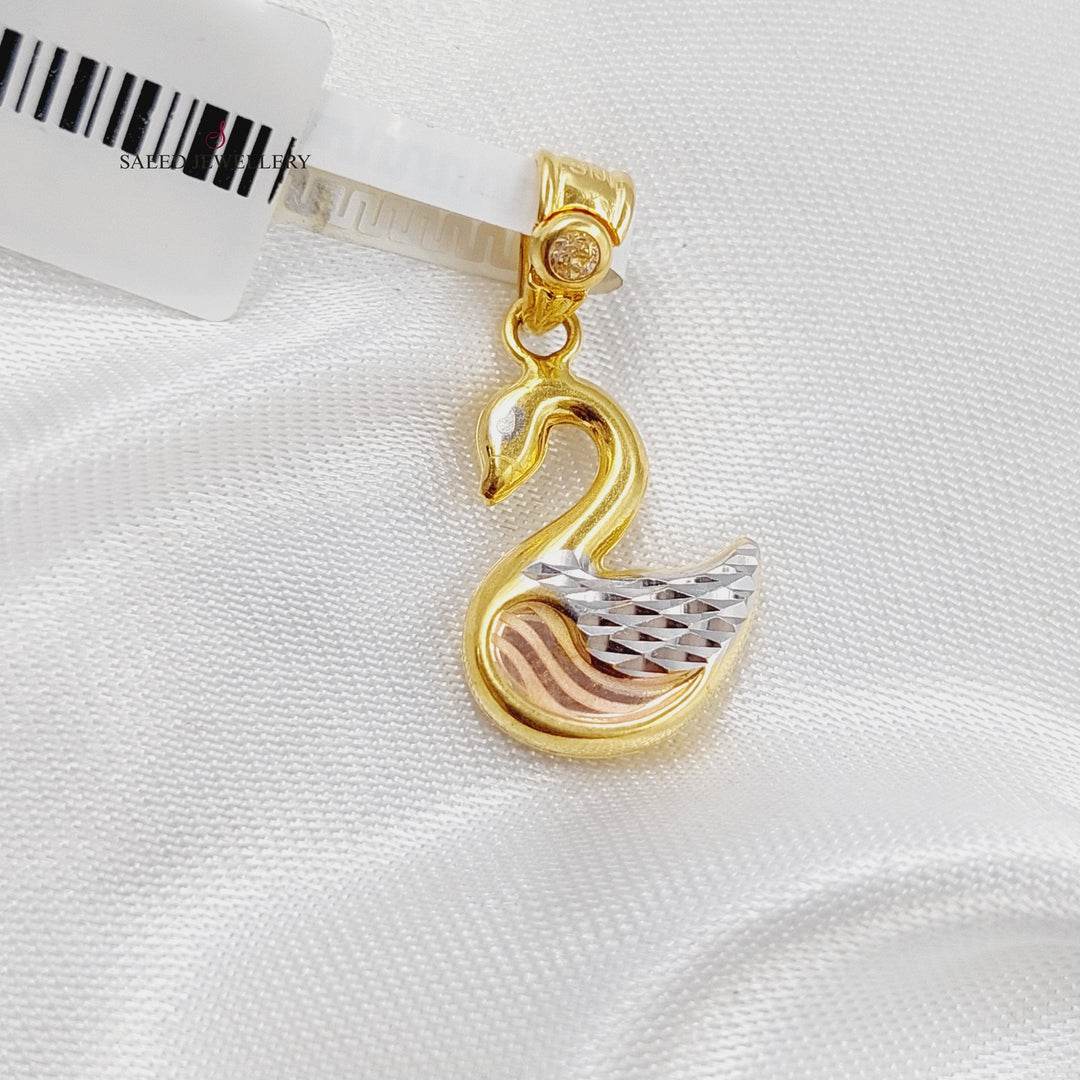 21K Swan Pendant Made of 21K Yellow Gold by Saeed Jewelry-10565