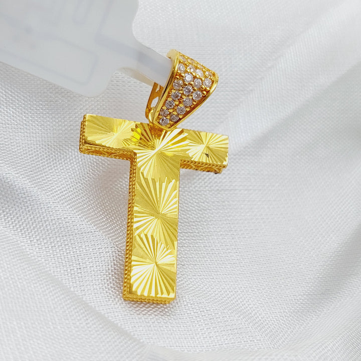 21K T Letter Pendant Made of 21K Yellow Gold by Saeed Jewelry-25601
