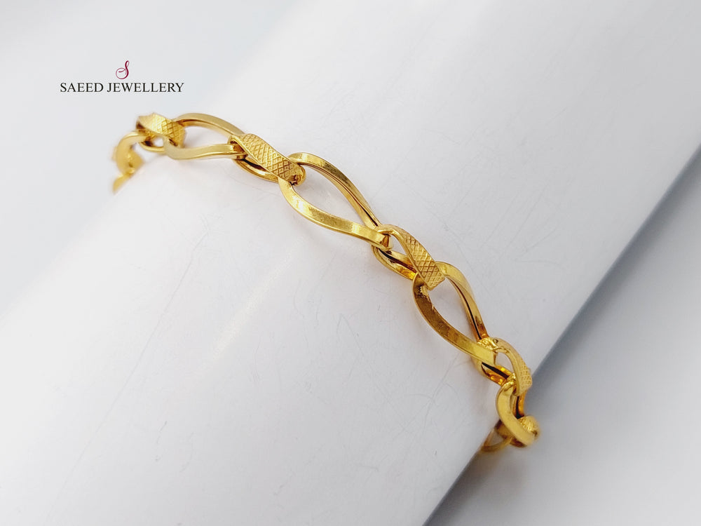 21K Taft Bracelet Made of 21K Yellow Gold by Saeed Jewelry-اسوارة-تافت