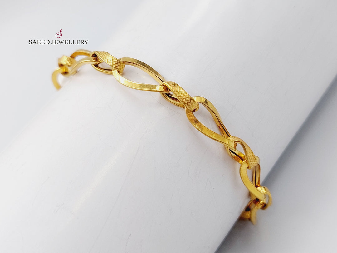 21K Taft Bracelet Made of 21K Yellow Gold by Saeed Jewelry-اسوارة-تافت