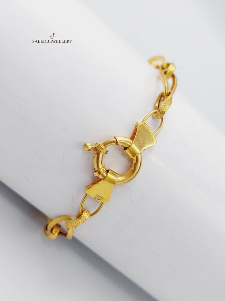 21K Taft Bracelet Made of 21K Yellow Gold by Saeed Jewelry-اسوارة-تافت