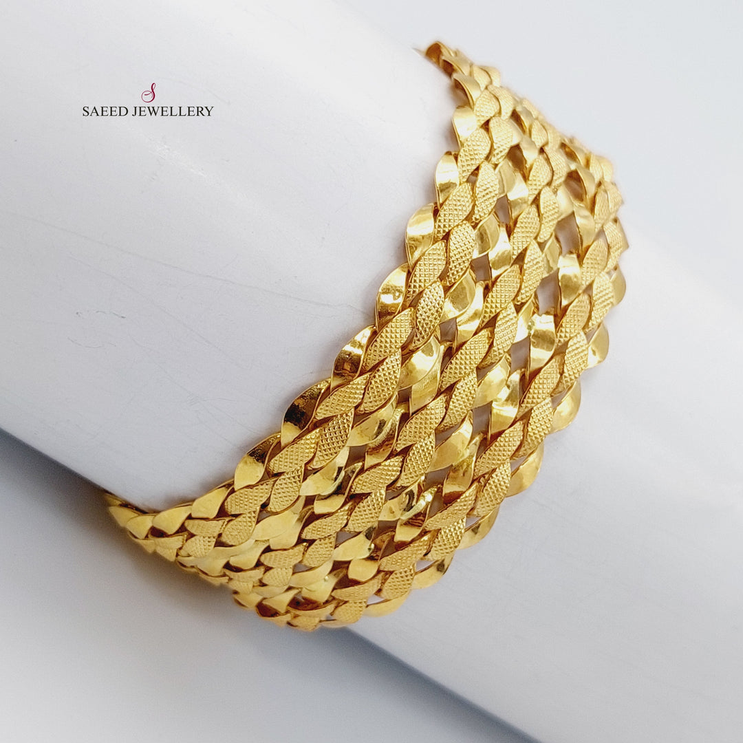 21K Taft Bracelet Made of 21K Yellow Gold by Saeed Jewelry-اسواره-تافت-ثلاثيه