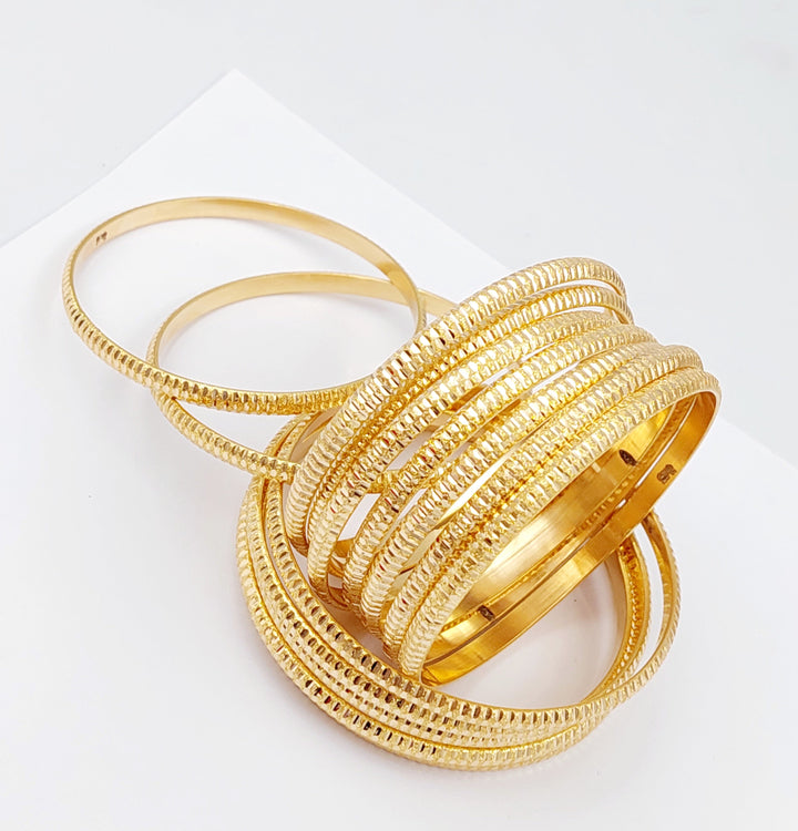 21K Thin Laser Bangle Made of 21K Yellow Gold by Saeed Jewelry-25538