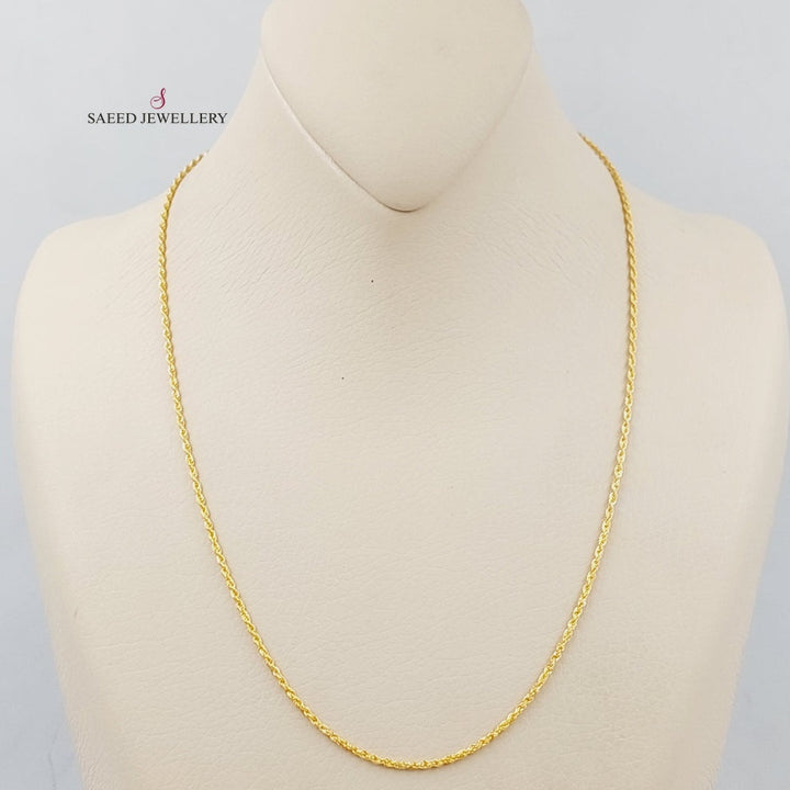21K Thin Rope Chain Made of 21K Yellow Gold by Saeed Jewelry-25793